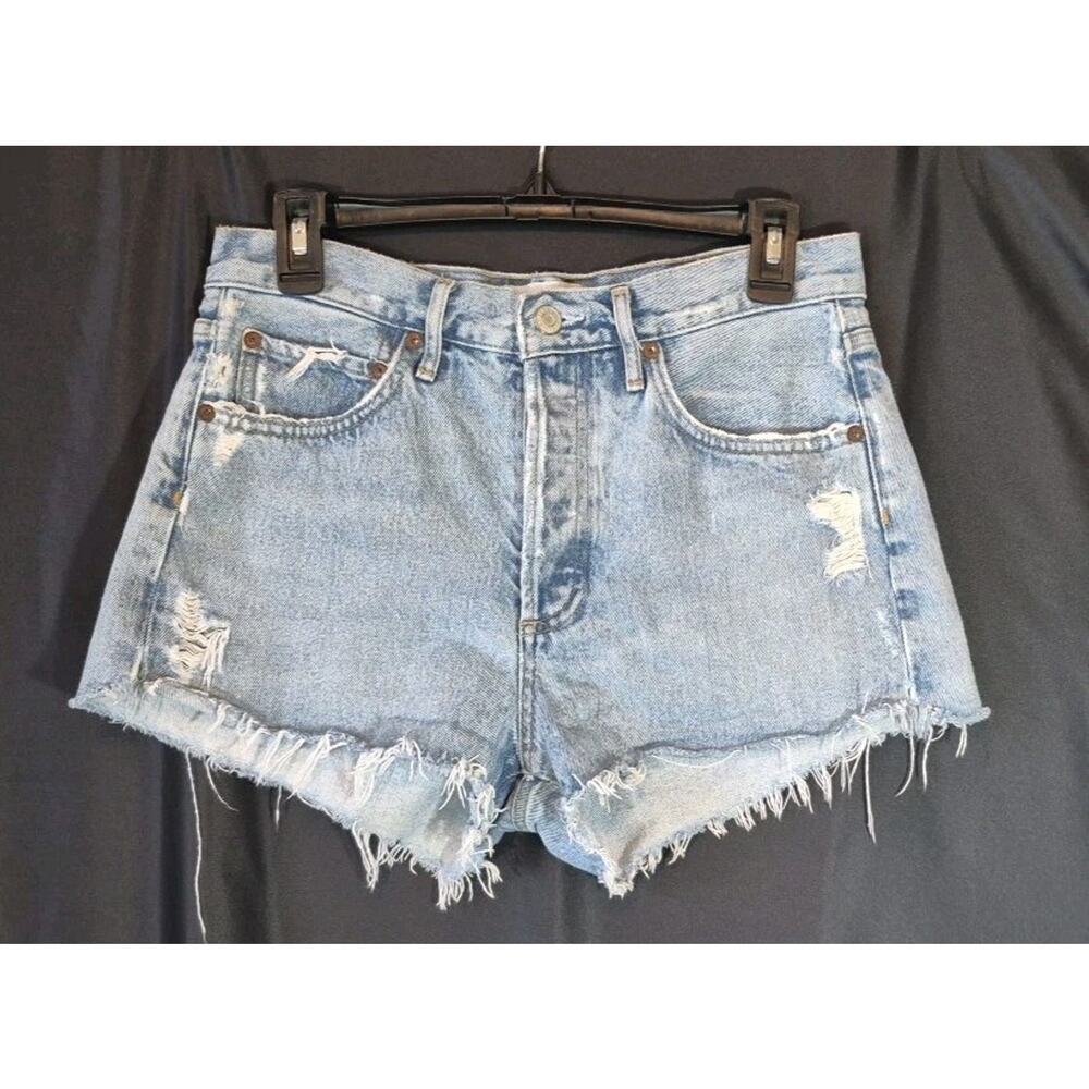 Agolde Parker Vintage Blue Cotton Denim Cut Off Shorts US 26 - Picture 2 of 11